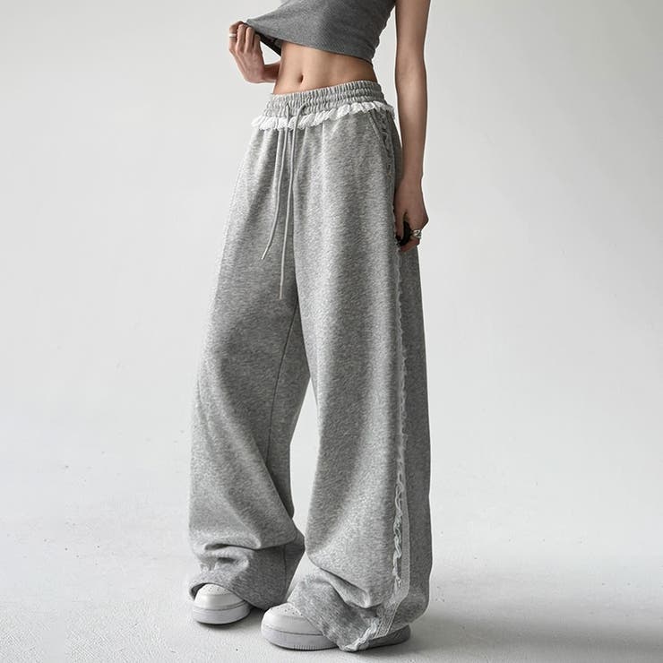 サイドレースラインパンツ スウェットパンツ サイドラインパンツ[品番