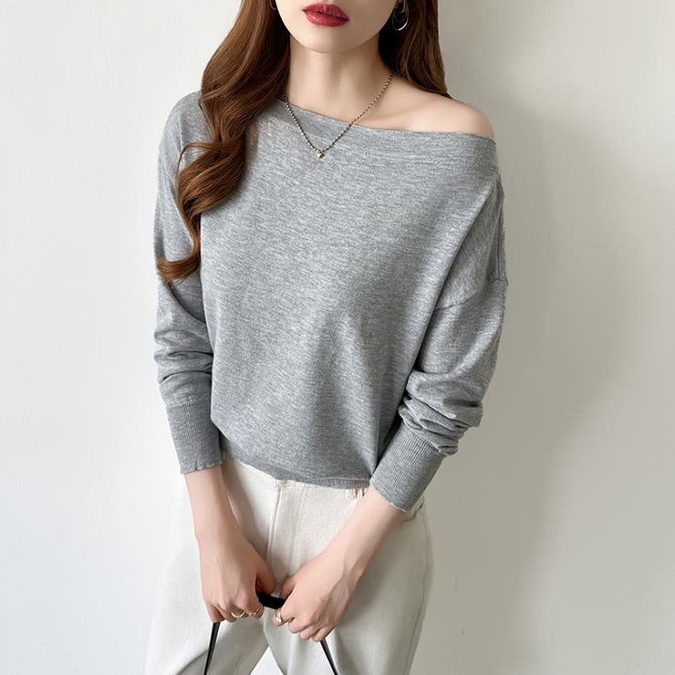 オフショルダー ニット ワンショルダーニット | COCOMOMO | 詳細画像7 