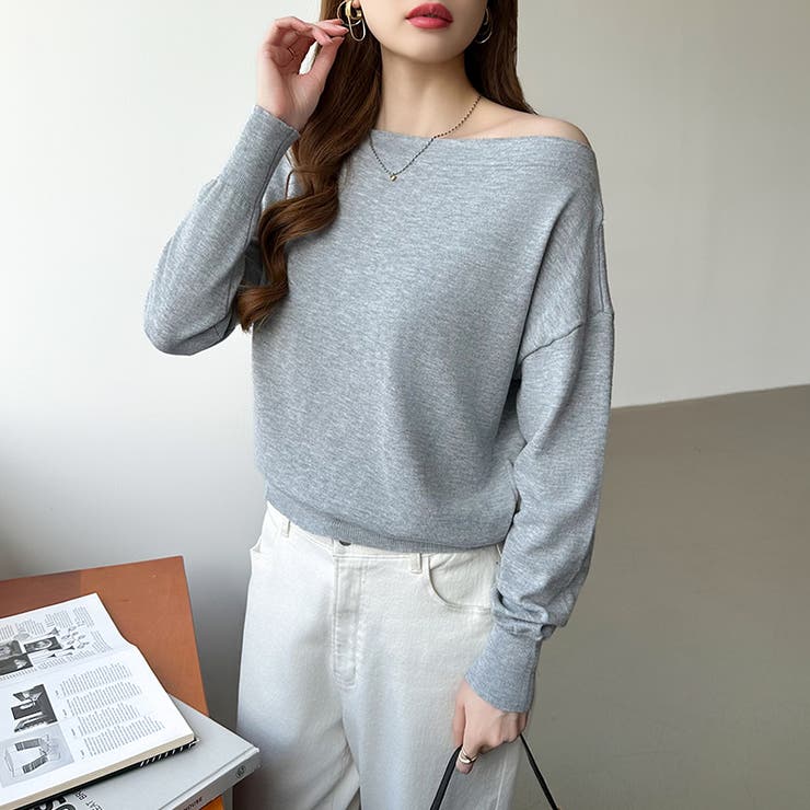 オフショルダー ニット ワンショルダーニット | COCOMOMO | 詳細画像9 