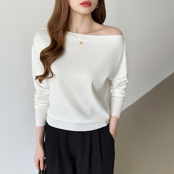 オフショルダー ニット ワンショルダーニット | COCOMOMO | 詳細画像15 