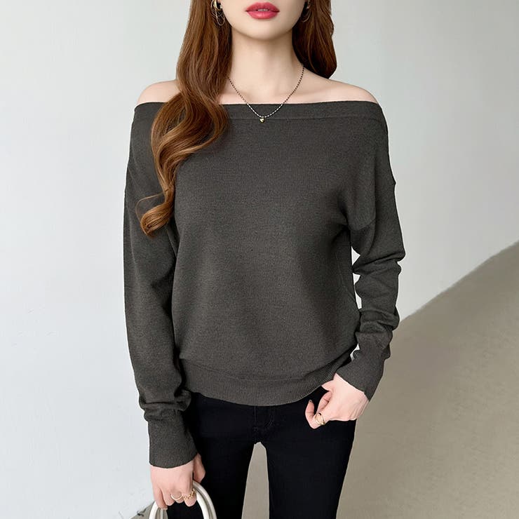 オフショルダー ニット ワンショルダーニット | COCOMOMO | 詳細画像18 