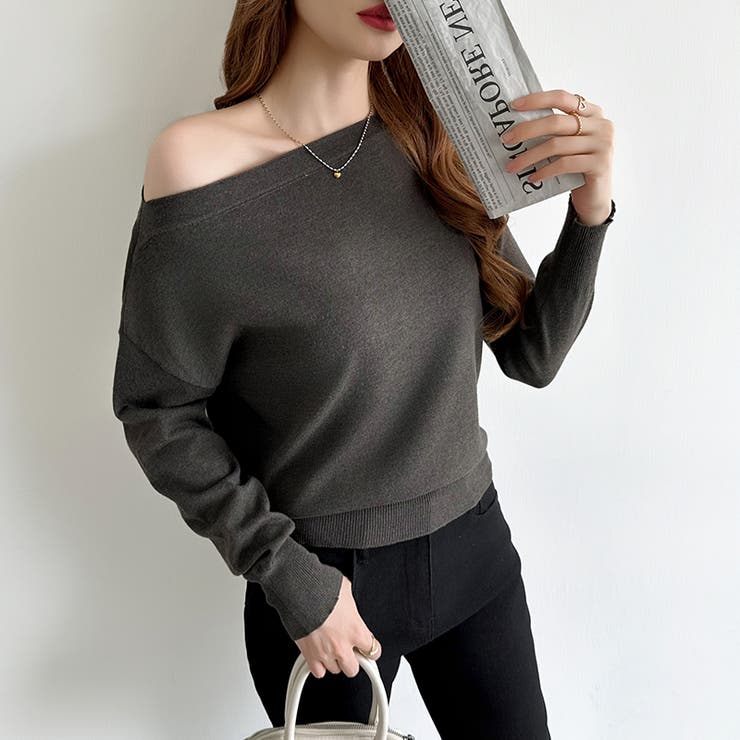 オフショルダー ニット ワンショルダーニット | COCOMOMO | 詳細画像19 