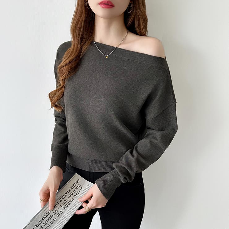 オフショルダー ニット ワンショルダーニット | COCOMOMO | 詳細画像20 