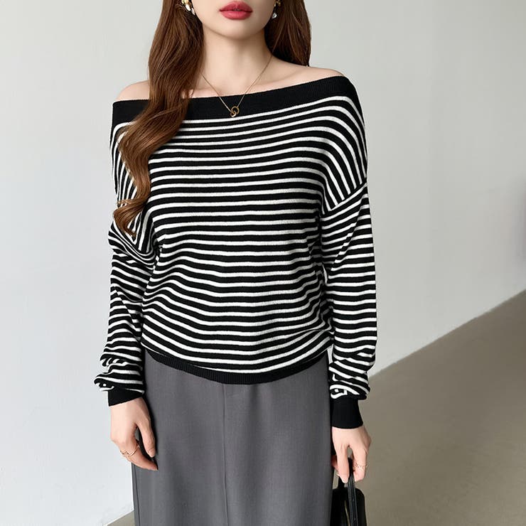 オフショルダー ニット ワンショルダーニット | COCOMOMO | 詳細画像26 