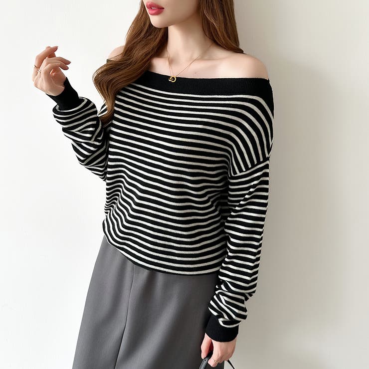 オフショルダー ニット ワンショルダーニット | COCOMOMO | 詳細画像27 