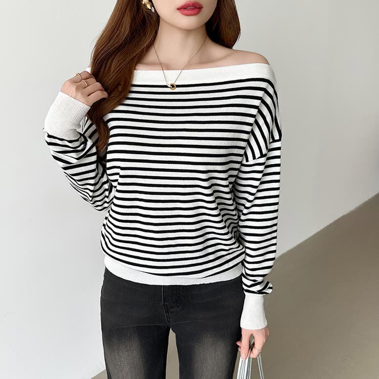 オフショルダー ニット ワンショルダーニット | COCOMOMO | 詳細画像35 