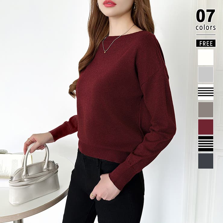 レッド | オフショルダー ニット ワンショルダーニット | COCOMOMO