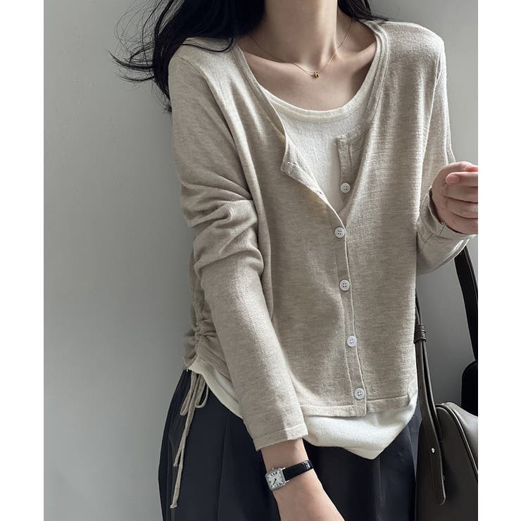 レイヤード風トップス ニット ボーダー | COCOMOMO | 詳細画像10 