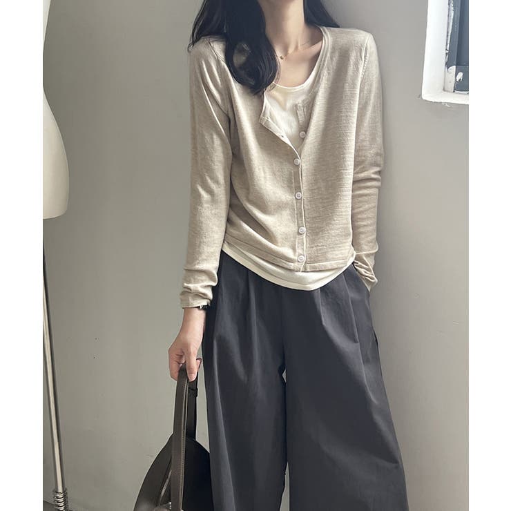 レイヤード風トップス ニット ボーダー | COCOMOMO | 詳細画像11 