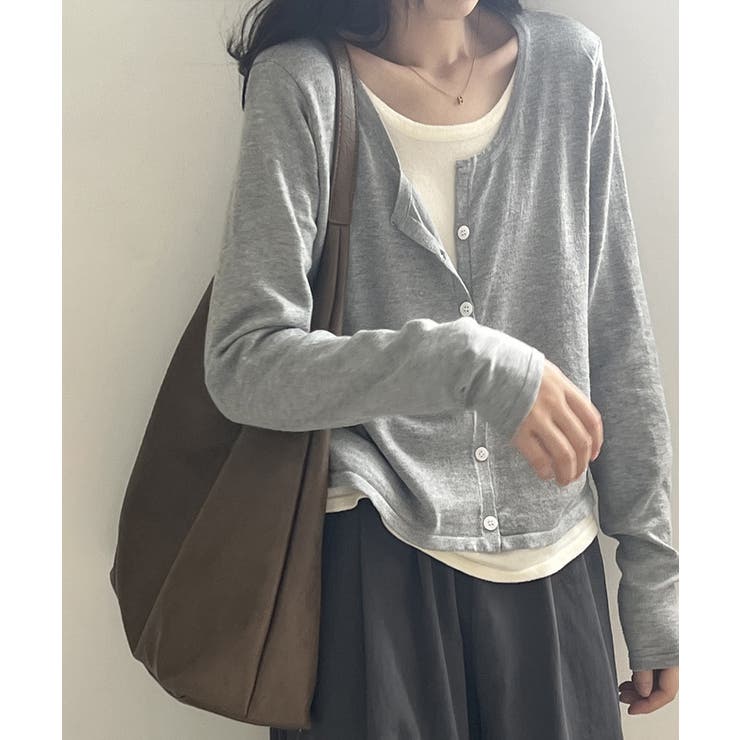 レイヤード風トップス ニット ボーダー | COCOMOMO | 詳細画像14 