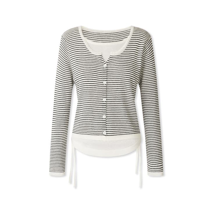 レイヤード風トップス ニット ボーダー | COCOMOMO | 詳細画像22 