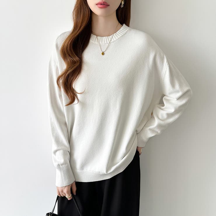 ゆったりロングニット サイドスリット オフィスカジュアル | COCOMOMO | 詳細画像21 