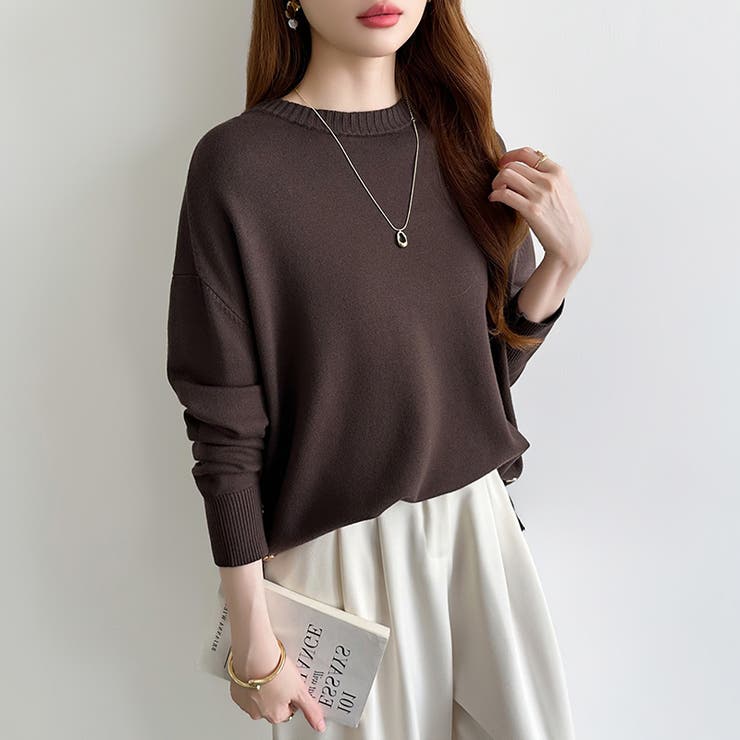 ゆったりロングニット サイドスリット オフィスカジュアル | COCOMOMO | 詳細画像32 