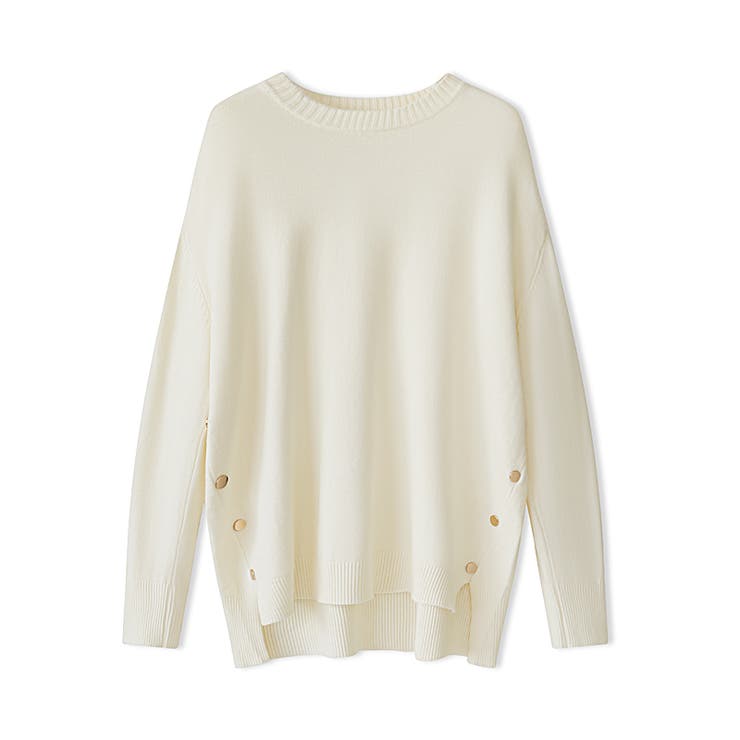 ゆったりロングニット サイドスリット オフィスカジュアル | COCOMOMO | 詳細画像55 