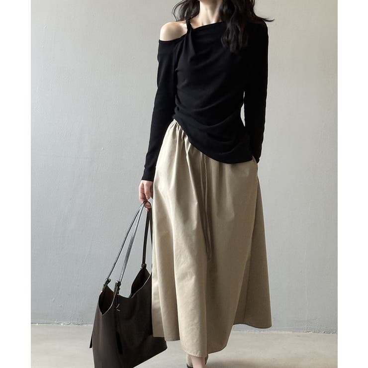 ツイストオフショルダートップス ワンショルダーニット オフショルダー | COCOMOMO | 詳細画像14 