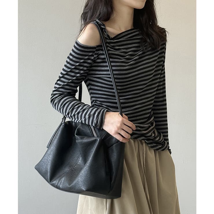 ツイストオフショルダートップス ワンショルダーニット オフショルダー | COCOMOMO | 詳細画像5 