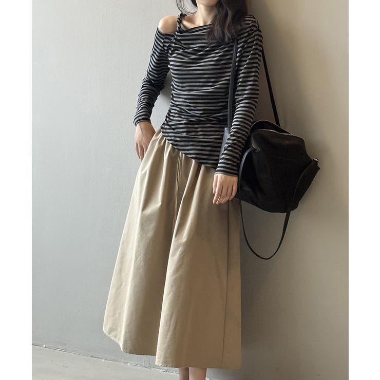 ツイストオフショルダートップス ワンショルダーニット オフショルダー | COCOMOMO | 詳細画像7 