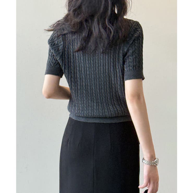 ケーブルニット ポロニット サマーニット | COCOMOMO | 詳細画像17 