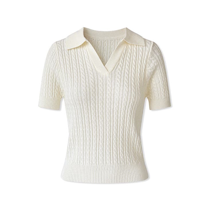 ケーブルニット ポロニット サマーニット | COCOMOMO | 詳細画像24 