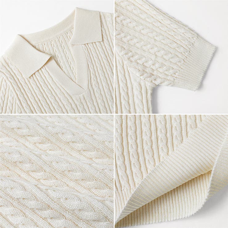 ケーブルニット ポロニット サマーニット | COCOMOMO | 詳細画像21 