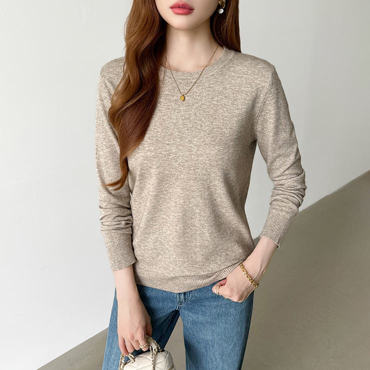 クルーネックニット 長袖ニット ニット | COCOMOMO | 詳細画像9 