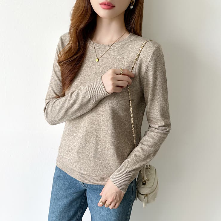 クルーネックニット 長袖ニット ニット | COCOMOMO | 詳細画像10 