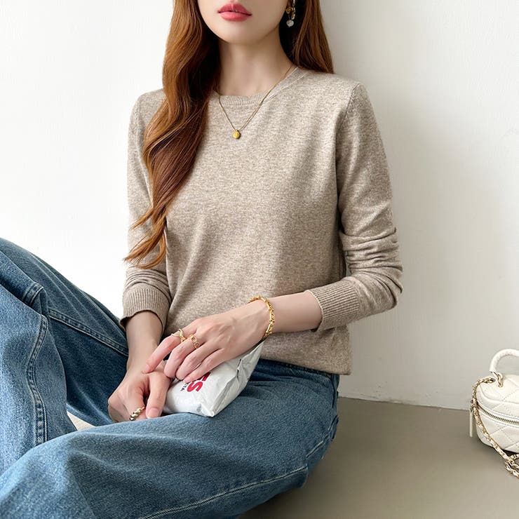 クルーネックニット 長袖ニット ニット | COCOMOMO | 詳細画像11 