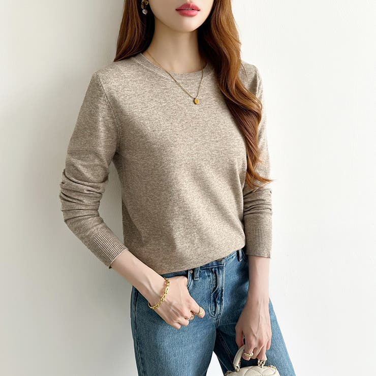 クルーネックニット 長袖ニット ニット | COCOMOMO | 詳細画像12 