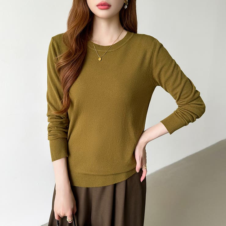 クルーネックニット 長袖ニット ニット | COCOMOMO | 詳細画像17 