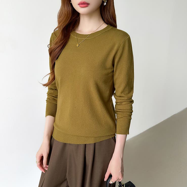 クルーネックニット 長袖ニット ニット | COCOMOMO | 詳細画像18 