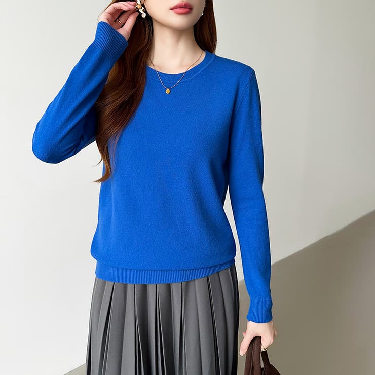 クルーネックニット 長袖ニット ニット | COCOMOMO | 詳細画像1 