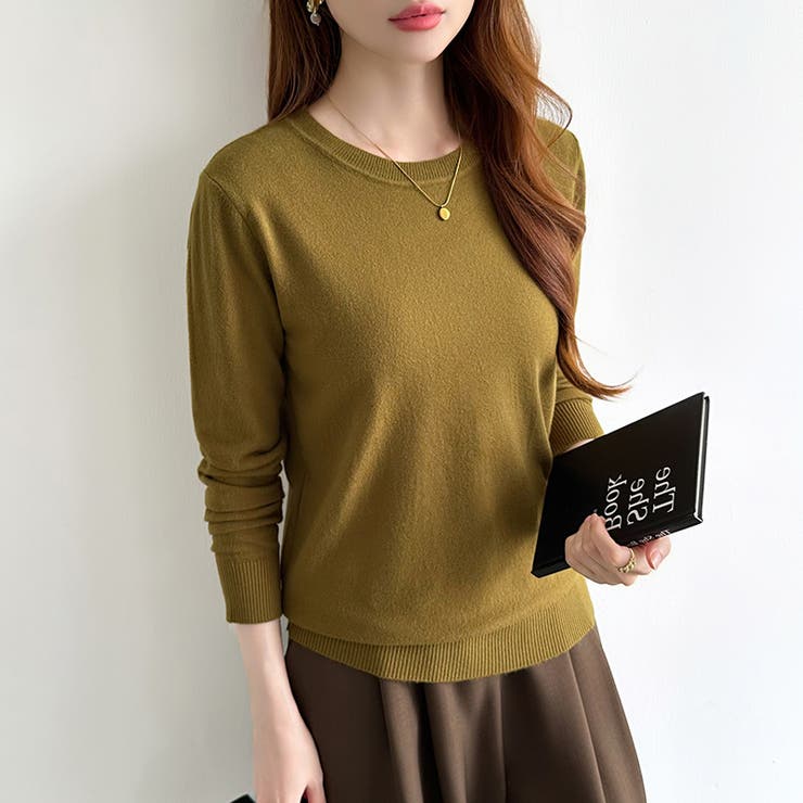 クルーネックニット 長袖ニット ニット | COCOMOMO | 詳細画像19 