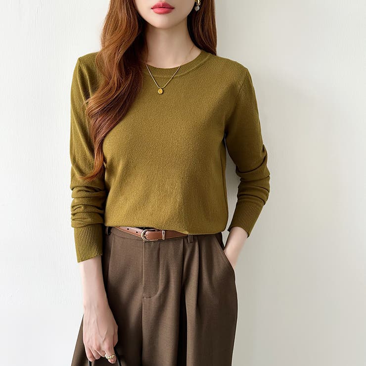 クルーネックニット 長袖ニット ニット | COCOMOMO | 詳細画像23 