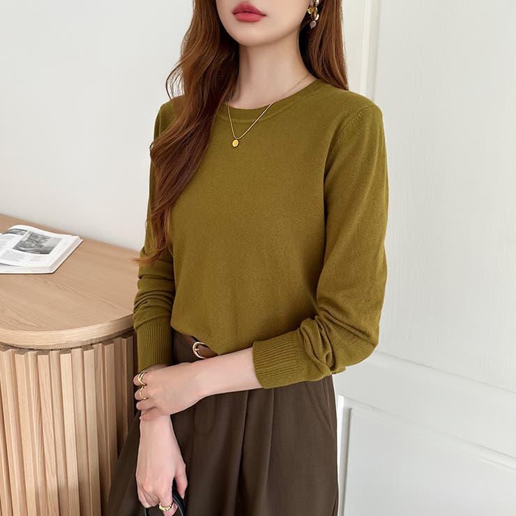 クルーネックニット 長袖ニット ニット | COCOMOMO | 詳細画像24 