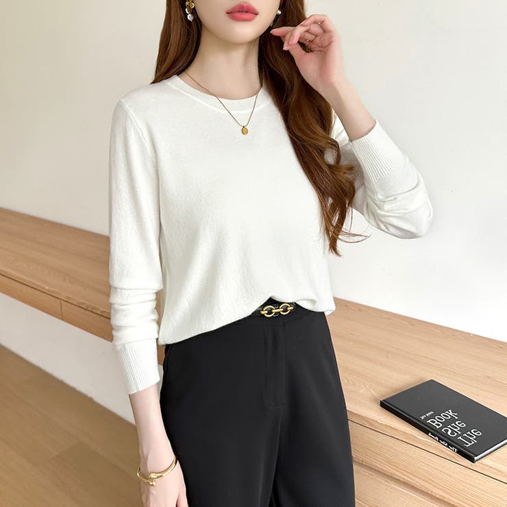 クルーネックニット 長袖ニット ニット | COCOMOMO | 詳細画像31 