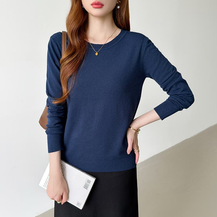 クルーネックニット 長袖ニット ニット | COCOMOMO | 詳細画像33 