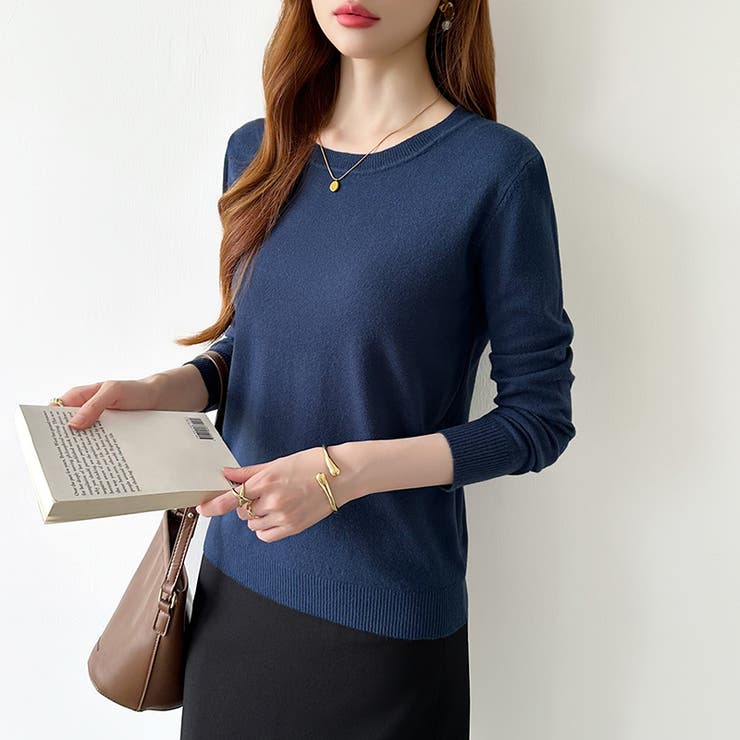 クルーネックニット 長袖ニット ニット | COCOMOMO | 詳細画像34 