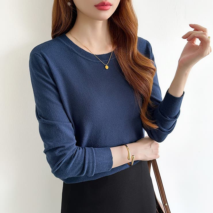 クルーネックニット 長袖ニット ニット | COCOMOMO | 詳細画像35 