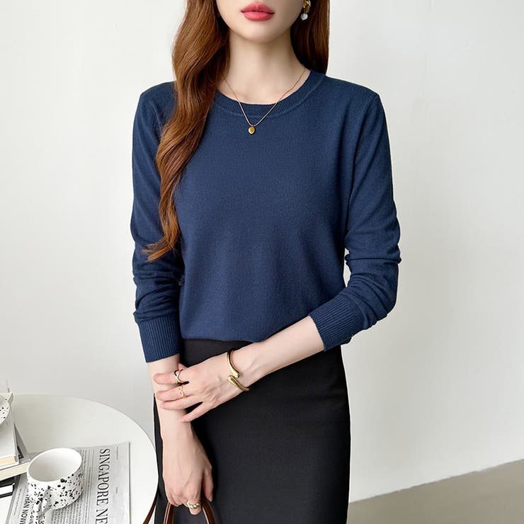 クルーネックニット 長袖ニット ニット | COCOMOMO | 詳細画像39 