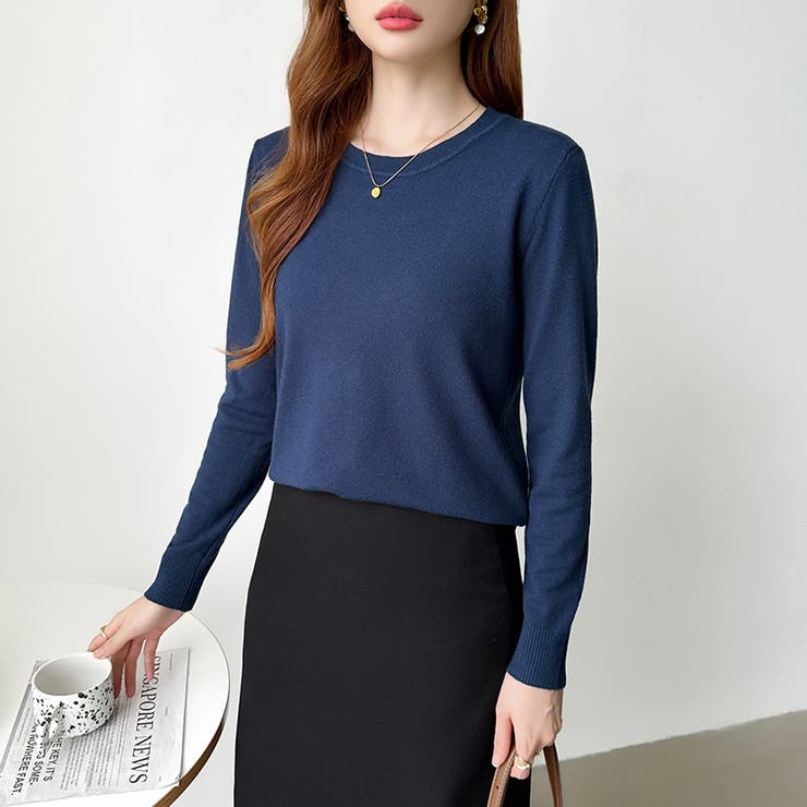 クルーネックニット 長袖ニット ニット | COCOMOMO | 詳細画像40 