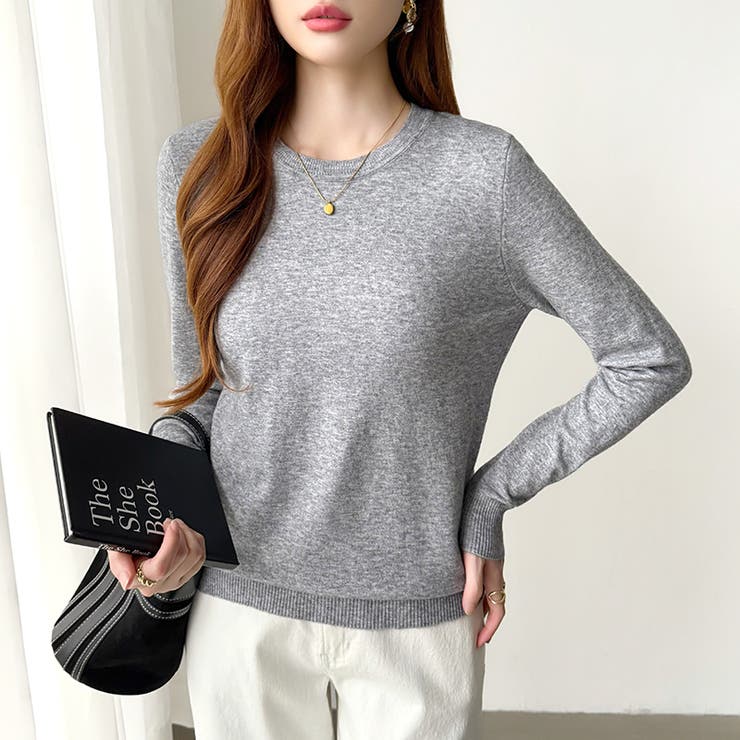 クルーネックニット 長袖ニット ニット | COCOMOMO | 詳細画像42 