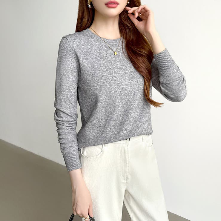 クルーネックニット 長袖ニット ニット | COCOMOMO | 詳細画像46 