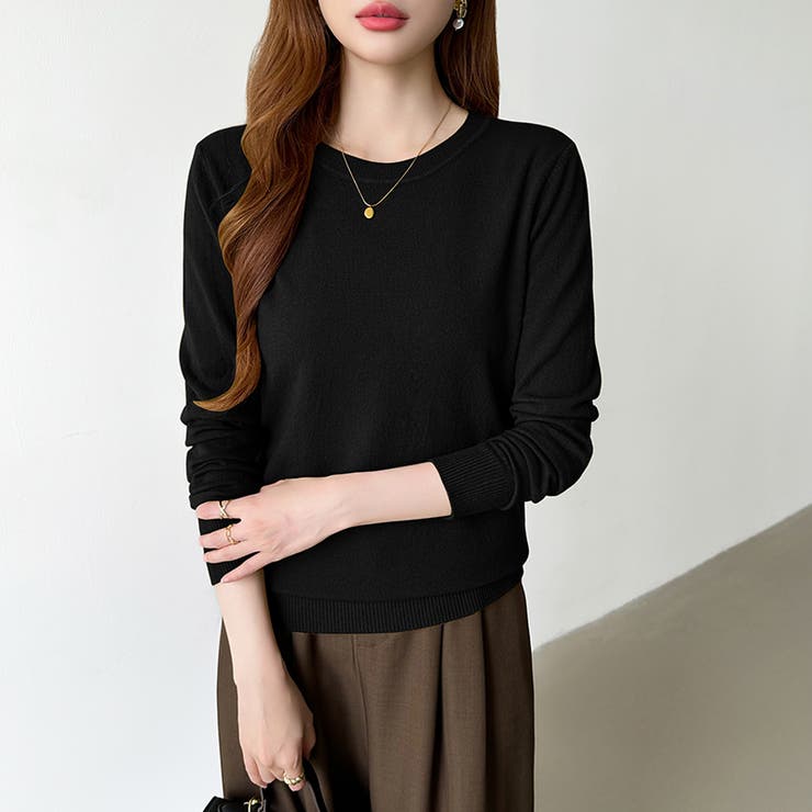 クルーネックニット 長袖ニット ニット | COCOMOMO | 詳細画像52 