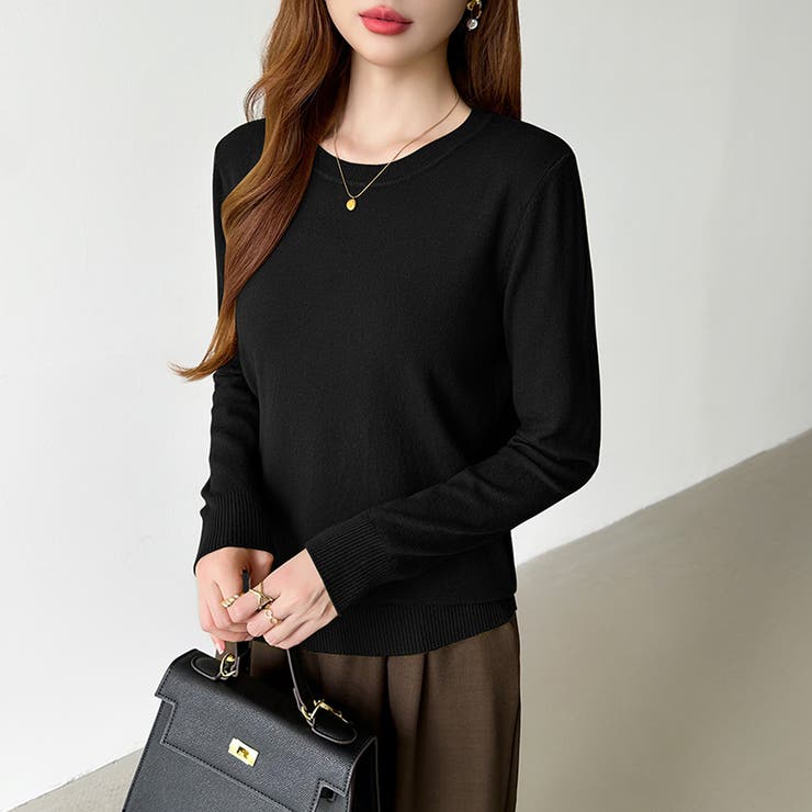 クルーネックニット 長袖ニット ニット | COCOMOMO | 詳細画像53 