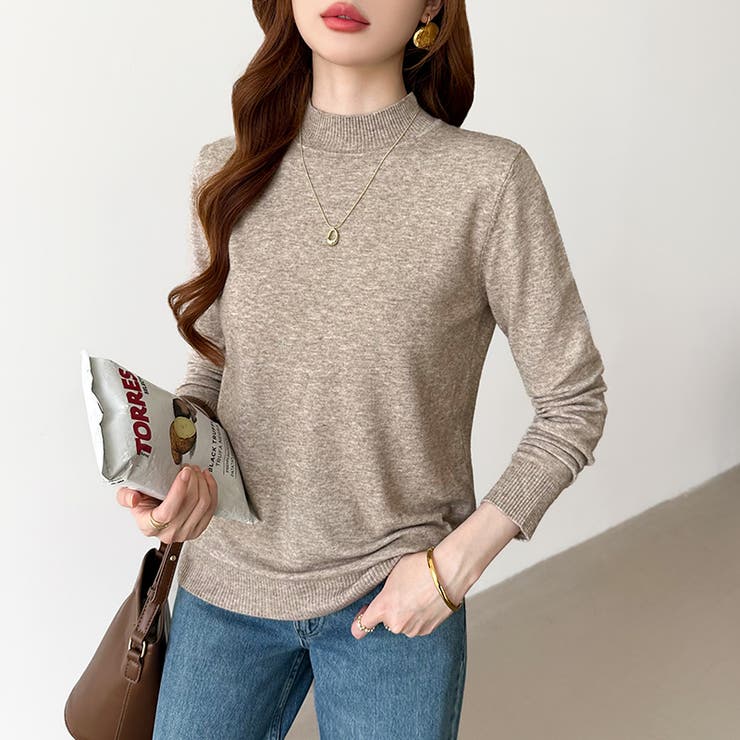 着回し力抜群！9色展開ニット ハイネックニット シンプルニット | COCOMOMO | 詳細画像10 