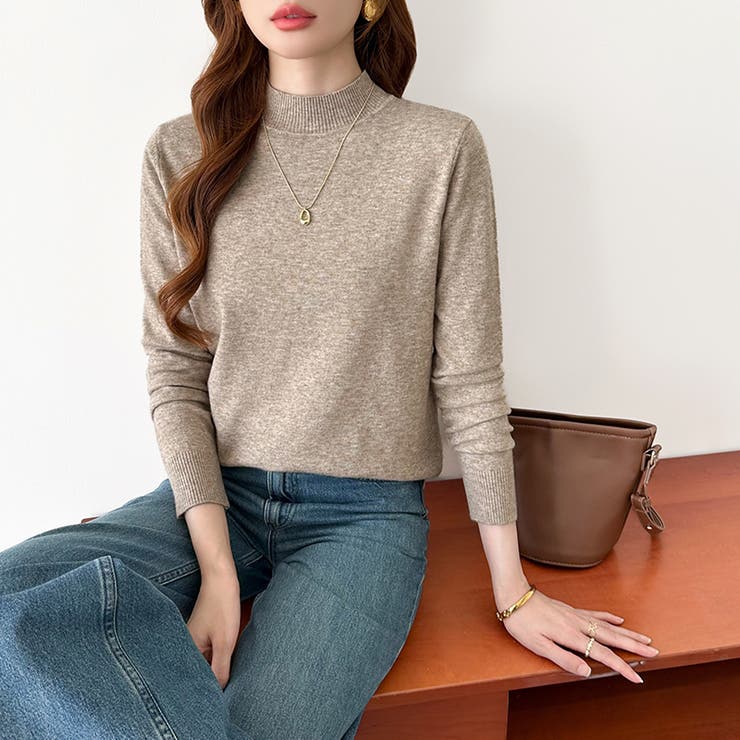 着回し力抜群！9色展開ニット ハイネックニット シンプルニット | COCOMOMO | 詳細画像16 