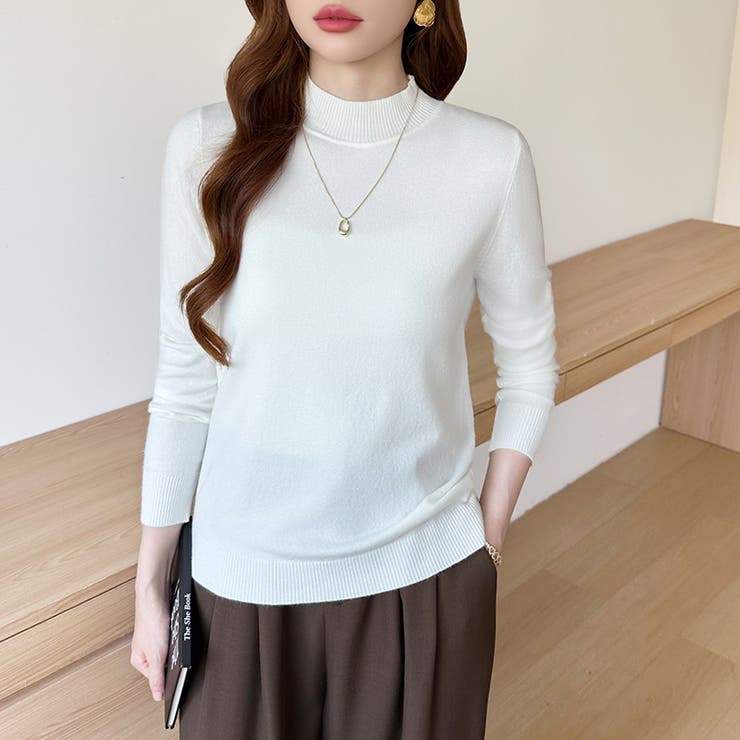 着回し力抜群！9色展開ニット ハイネックニット シンプルニット | COCOMOMO | 詳細画像25 