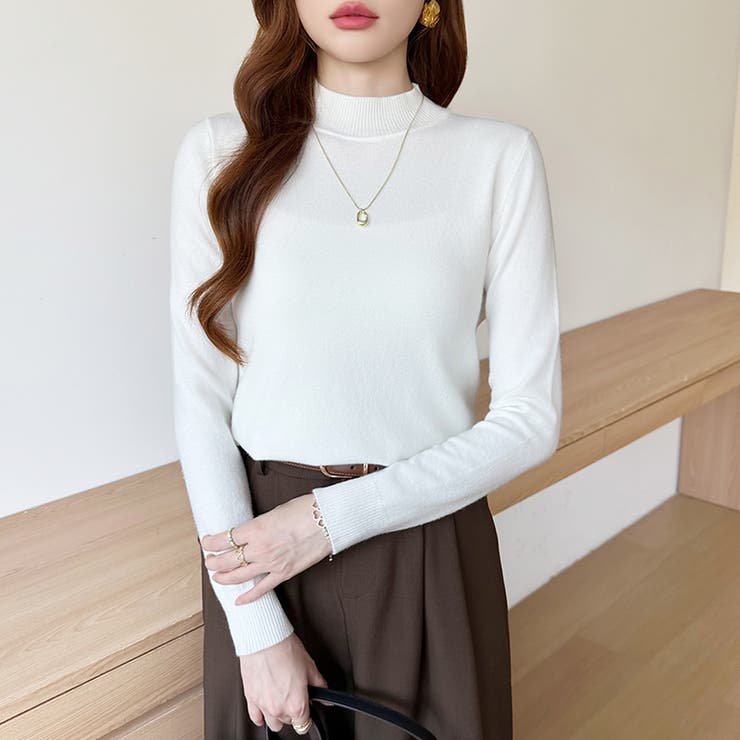 着回し力抜群！9色展開ニット ハイネックニット シンプルニット | COCOMOMO | 詳細画像26 