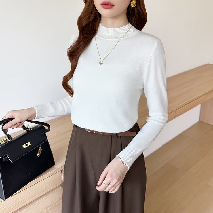 着回し力抜群！9色展開ニット ハイネックニット シンプルニット | COCOMOMO | 詳細画像27 