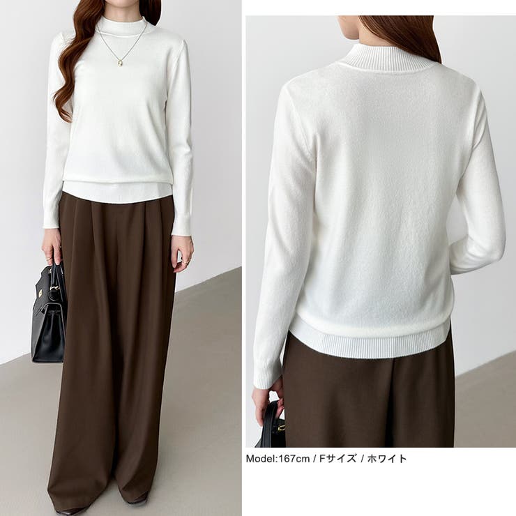 着回し力抜群！9色展開ニット ハイネックニット シンプルニット | COCOMOMO | 詳細画像29 